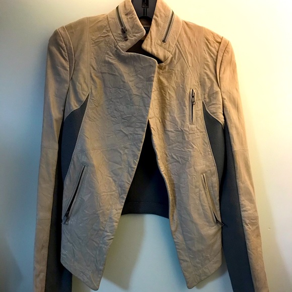 Cut25 by Yigal Azrouel 2 tone leather jacket - Picture 4 of 11